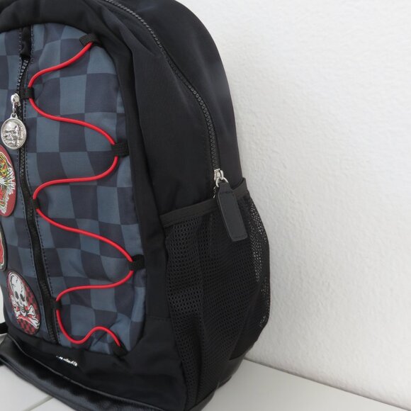 Ed Hardy Black and Red Checkered Backpack main image 4